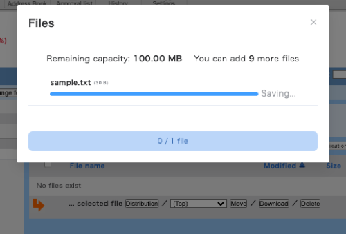 Drop a new file onto the list to upload